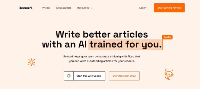 Reword est un assistant d'écriture IA pour l'optimisation SEO